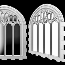 gothic arch window arched architecture carved cathedral classic classical decor decoration elements flint83 frame front l model ornament patterned wall 3d print model - Mito3D