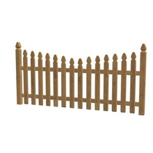 gothic wood picket fence panel v1 architecture printable lowpoly 3d print model - Mito3D