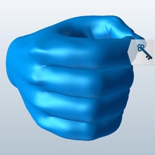 greifen Hand v1 Anatomie druckbar Lowpoly 3d print model - Mito3D