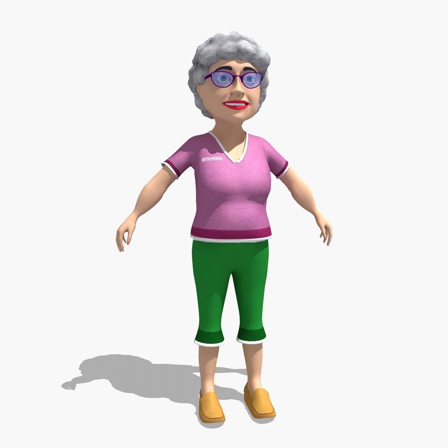 büyükanne am baba çizgi film karakter kadın kız gram gran büyükannesi büyükbaba gryaznoff insan Bayan daha düşük ma madam mamaw model nanna dadı eski poly 3D print model - Mito3D