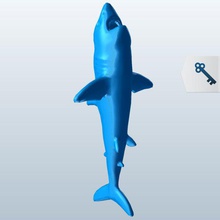 great white shark going towards surface v1 fish aquatic life printable lowpoly 3d print model - Mito3D