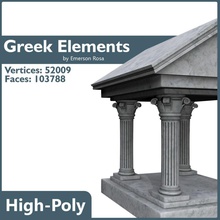 elementos griegos de la arquitectura columna corinto emerson griego histórico modelo rosa estructura 3d print model - Mito3D