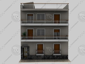 greek house 02 archetecture 70-80s 70 80s apartment architecture balcony building condo duplex exterior flat home model modern residence scene tsergios 3d print model - Mito3D