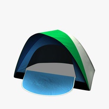 grün mesh Zelt v1 camping im freien bedruckbar ist lowpoly 3d print model - Mito3D