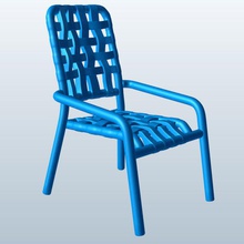 la cuadrícula de correa silla comedor v1 presidente muebles imprimible lowpoly 3d print model - Mito3D