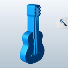 guitar v1 pin apparel printable lowpoly 3d print model - Mito3D