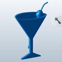 hairpin martini glass v1 apparel printable lowpoly 3d print model - Mito3D