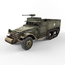 yarım parça m3 zırh ordu topçu savaş kuvvet ağır jeep daha düşük lowpoly askeri model poly ulaşım araç silah dünya II İkinci Dünya Savaşı xxxgaurangaxxx 3d print model - Mito3D