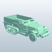 halftrack armored personnel carrier v1 weapons armor printable lowpoly 3d print model - Mito3D