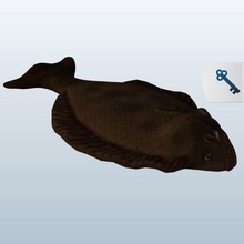 halibut v1 fish aquatic life printable lowpoly 3d print model - Mito3D