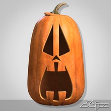 la citrouille d'halloween tête de 3 peur 3d caractère déco mal visage festival l'ameublement fête vacances jack lanterne modèle d'orange ray effrayant shiva3d v légumes 3d print model - Mito3D