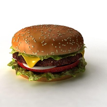 hamburguesa 3dsmax escena beefburger de la bebida pan el queso con dieta donald comer grasa alimentos rey mc modelo patty personas sándwich tsrmc 3d print model - Mito3D