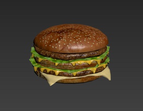 hamburger royal chese blitzbog burger fast food game lower model poly real time 3d print model - Mito3D