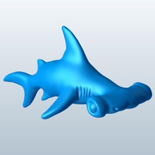 squalo martello bambino felice v1 hammerhead shark bagno giocattolo i giocattoli baby stampabile lowpoly 3d print model - Mito3D