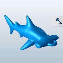 hammerhead shark v1 çekin zincir köstekli köpekbalığı fob öğeleri yazdırılabilir lowpoly 3d print model - Mito3D