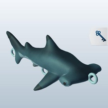 hammerhead shark v1 fishing lure gear printable lowpoly 3d print model - Mito3D