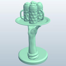 elini tutarak tepsi bira steins v1 el holding heykeller büstleri yazdırılabilir lowpoly heykelleri 3d print model - Mito3D