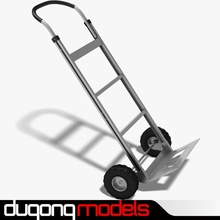 hand truck cart dolly dugongmodels equipment handtruck industrial jack model mover pallet pallete storage store supply tool transport trolley vehicle warehouse wheel 3d print model - Mito3D