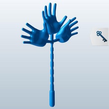 hand v1 magic wand toys printable lowpoly 3d print model - Mito3D