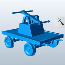 handcar v1 transporte imprimible lowpoly 3d print model - Mito3D