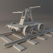 handcar car cart draisine egorra industrial mine model passenger pump rail railcar railway train trolley vehicle velocipede 3d print model - Mito3D