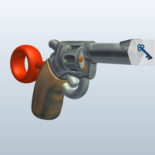 pistola v1 arma de fuego en el techo ventilador la cadena llavero con mando a distancia elementos imprimible lowpoly fob 3d print model - Mito3D