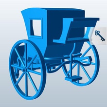 hansom cab v1 transporte printable lowpoly 3d print model - Mito3D