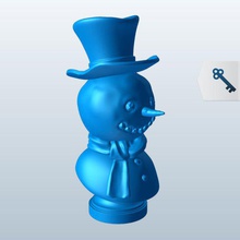 v1 mutlu kardan adam kafası baş mevsim yazdırılabilir lowpoly 3d print model - Mito3D
