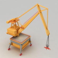 2 harbor crane v vinç takma ağır endüstriyel knuckle kvakling loader daha düşük lowpoly makine model poly port Tersane buhar kule ulaşım araç 3d print model - Mito3D
