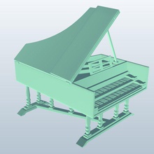 clavecin v1 musicales les instruments imprimable lowpoly de musique 3d print model - Mito3D