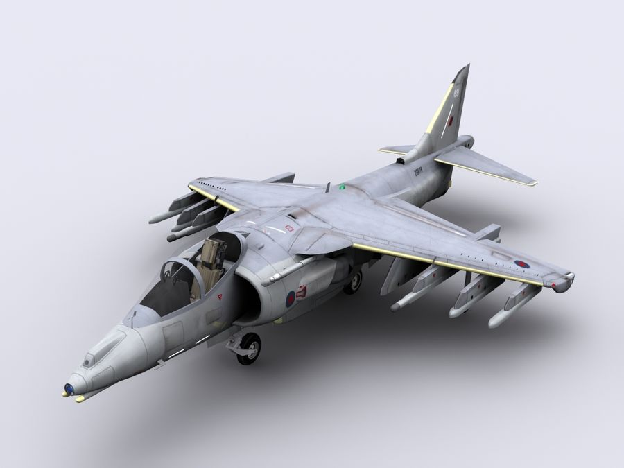 harrier gr9 o ar aeronaves de avião britânico combate lutador file404 força gr7 jet inferior militar modelo marinha poli raf equipamento real textura 3D print model - Mito3D