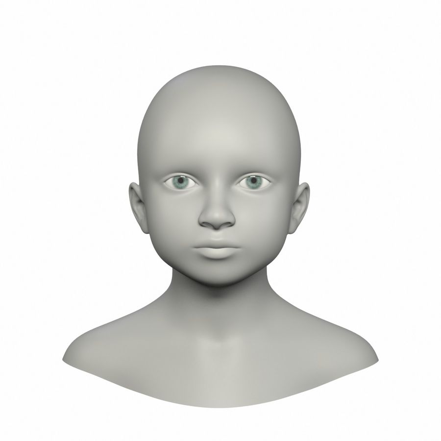 a cabeça 3d anatomia bebê da base de dados o corpo menino personagem criança orelha olho rosto humanos kid malha modelo pessoas realista sunnyart 3D print model - Mito3D