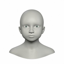 testa 3d l'anatomia baby base corpo ragazzo carattere bambino orecchio occhio faccia umana kid mesh modello persone realistici sunnyart 3d print model - Mito3D
