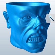 head without top v1 zombie cookie jar kitchen items printable lowpoly 3d print model - Mito3D