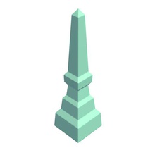 Grab-obelisk v2 obelisk Grabstein Architektur bedruckbar ist lowpoly 3d print model - Mito3D
