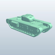 heavy armor infantry tank british v1 weapons printable lowpoly 3d print model - Mito3D