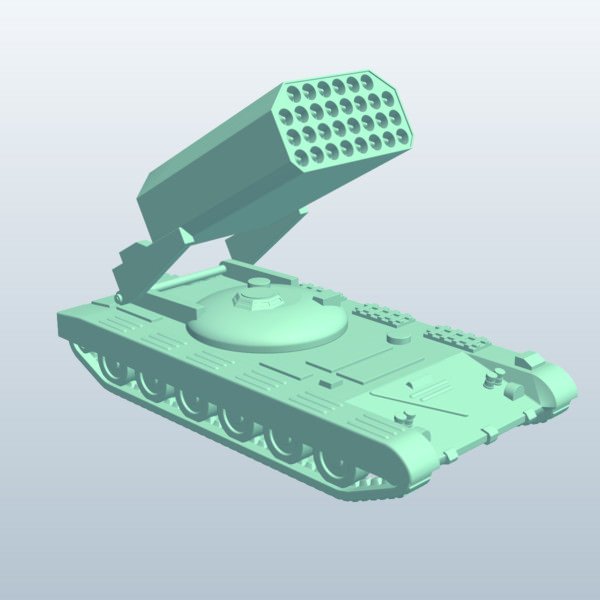 heavy multiple rocket launcher soviet v1 weapons armor printable lowpoly 3D print model - Mito3D