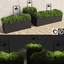 hedge çalılar lambaları takılmıştır siyah kutusu çağdaş corona uygun bahçe hedges ev lamba yaprak ışık macrox model modern açık bitki plantasyon pot ray gerçekçi ağaç v örtüsü V-ray'in 3d print model - Mito3D