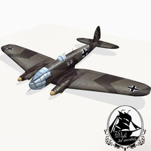 heinkel he 111 2 3d air aircraft airplane attack bomber destroy force game german germany history ii lower luftwaffe medium military model nazi plane poly ready veli3d war world ww2 3d print model - Mito3D