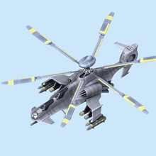helicopter air aircraft airplane copter fi freesmith lower lowpoly military model plane poly sci 3d print model - Mito3D