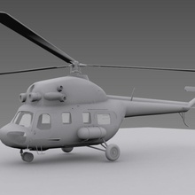helicóptero mil mi-2 2 la aeronave avión chopper f juego inferior lowpoly mi modelo mr plano pulido poli el ruso 3d print model - Mito3D