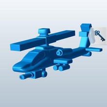 v2 helikopter pin giyim yazdırılabilir lowpoly 3d print model - Mito3D