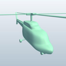 helicopter v2 aircraft printable lowpoly 3d print model - Mito3D