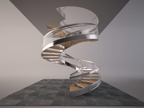helix stair architecture commercial elements lobby lockfist model office spiral stairs 3d print model - Mito3D