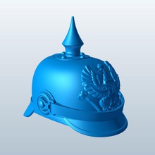 helmetpickelhaube v1 helmet pickelhaube weapons armor printable lowpoly 3d print model - Mito3D