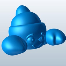 caranguejo eremita bebê feliz v1 banheira brinquedo brinquedos felizes printable lowpoly 3d print model - Mito3D
