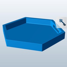 Sechskant-tray v2 hexagon Fach Haushalt Elemente bedruckbar ist lowpoly Haushaltsgegenstände 3d print model - Mito3D