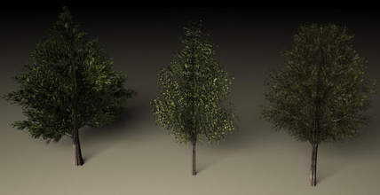 high + low poly arbres de la branche chigwhig collection forêt groupe haut feuille bas modèle nature à l'extérieur pack l'usine ensemble d'arbre en arbre bois 3d print model - Mito3D