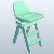 chaise haute pour les tout-petits v1 haut président le mobilier imprimable lowpoly 3d print model - Mito3D
