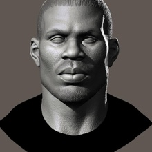 high poly head male african 3 3d afro american black character face game go6obo6o guys human man model people photoreal sculpt zbrush 3d print model - Mito3D